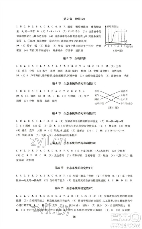 浙江教育出版社2023学能评价八年级科学下册浙教版参考答案 浙江教育出版社2023学能评价八年级科学下册浙教版参考答案