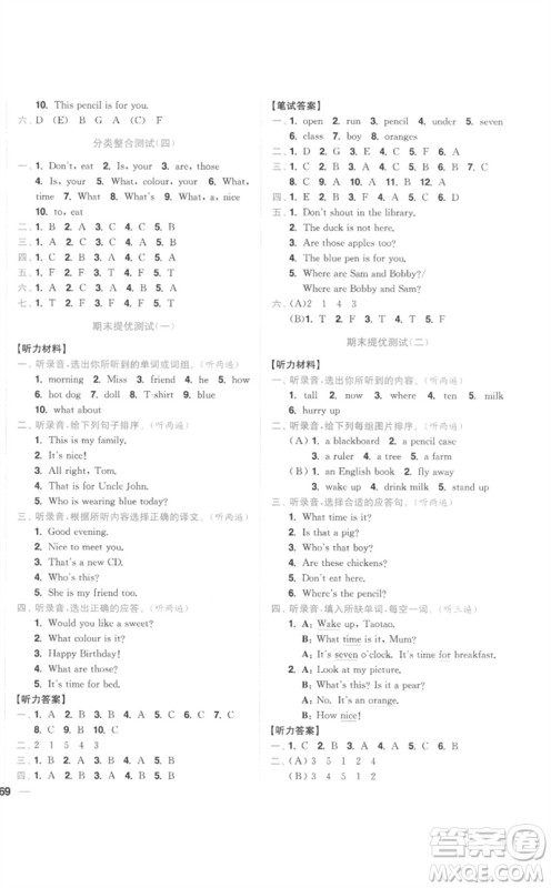 东南大学出版社2023小题狂做全程测评卷三年级英语下册译林版参考答案 东南大学出版社2023小题狂做全程测评卷三年级英语下册译林版参考答案
