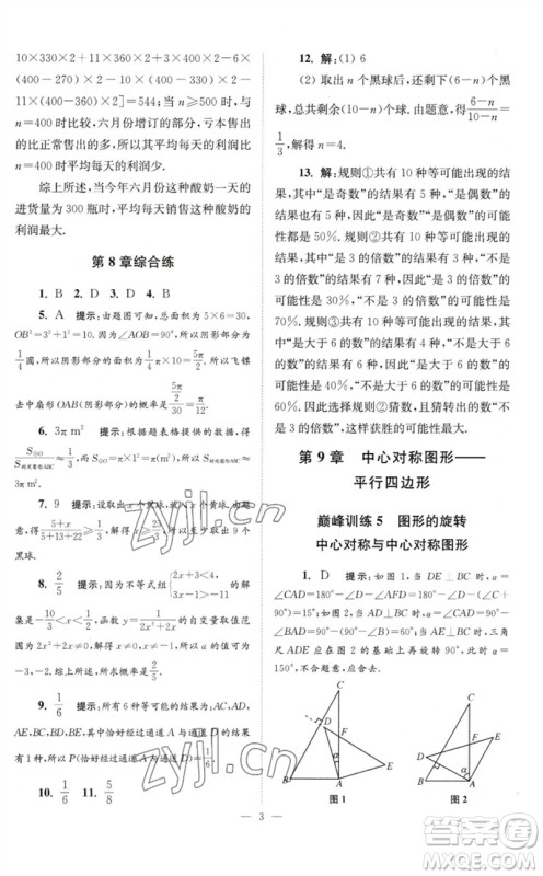 江苏凤凰科学技术出版社2023初中数学小题狂做八年级下册苏科版巅峰版参考答案