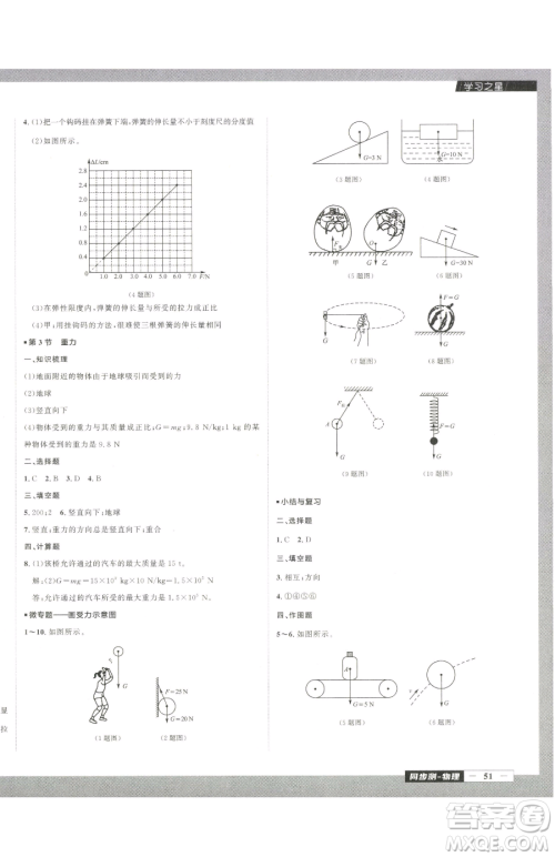 延边大学出版社2023中考快递同步检测八年级下册物理人教版大连专版参考答案