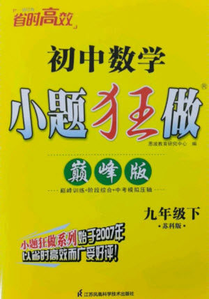 江苏凤凰科学技术出版社2023初中数学小题狂做九年级下册苏科版巅峰版参考答案