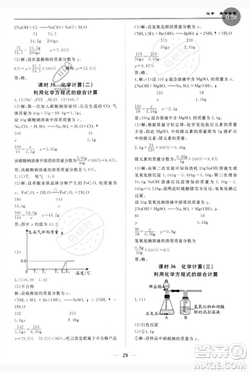 世界图书出版公司2023新课标中考宝典九年级化学通用版广东专版参考答案