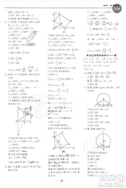 世界图书出版公司2023新课标中考宝典九年级数学通用版广东专版参考答案