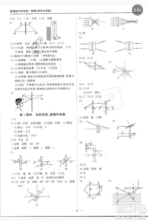 世界图书出版公司2023新课标中考宝典九年级物理通用版深圳专版参考答案 世界图书出版公司2023新课标中考宝典九年级物理通用版深圳专版参考答案