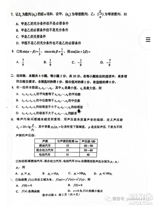 2023年高考新课标I卷数学试卷答案 2023年高考新课标I卷数学试卷答案
