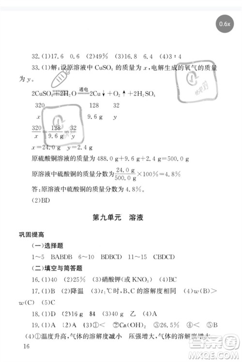 团结出版社2023剑指中考九年级化学通用版郴州专版参考答案