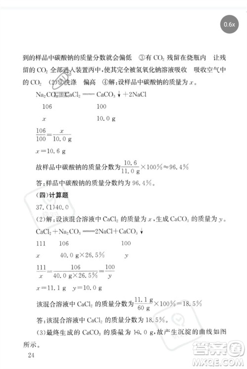 团结出版社2023剑指中考九年级化学通用版郴州专版参考答案