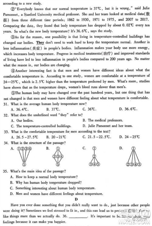 2023年许昌市中考二模英语试卷答案 2023年许昌市中考二模英语试卷答案