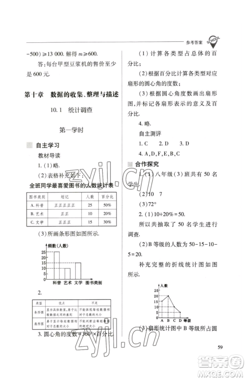 山西教育出版社2023新课程问题解决导学方案七年级下册数学人教版参考答案