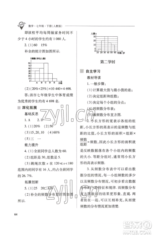 山西教育出版社2023新课程问题解决导学方案七年级下册数学人教版参考答案