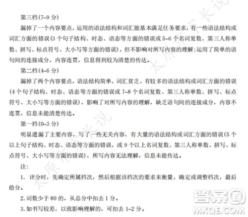 2023年太原市中考二模英语试卷答案