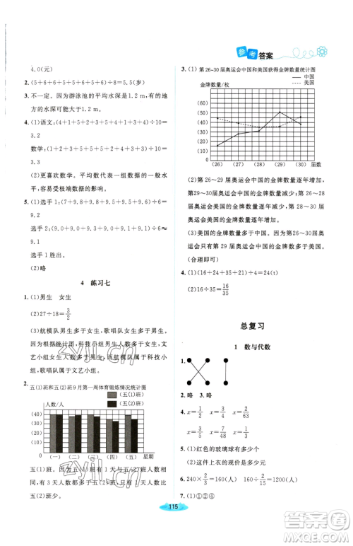 北京师范大学出版社2023课堂精练五年级下册数学北师大版双色版参考答案