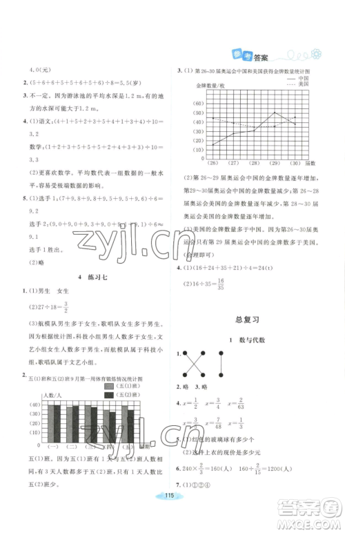 北京师范大学出版社2023课堂精练五年级下册数学北师大版吉林专版参考答案