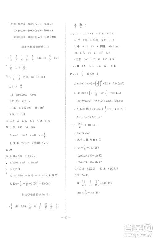 北京师范大学出版社2023课堂精练六年级下册数学北师大版增强版参考答案 北京师范大学出版社2023课堂精练六年级下册数学北师大版增强版参考答案
