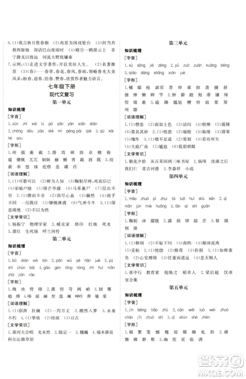 新疆青少年出版社2023升学锦囊九年级全一册语文青岛专版参考答案 新疆青少年出版社2023升学锦囊九年级全一册语文青岛专版参考答案