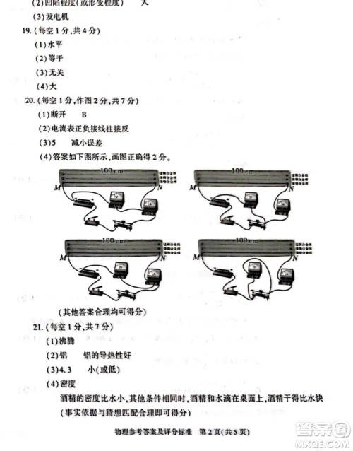 2023陕西中考物理试卷答案