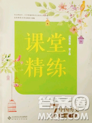 北京师范大学出版社2023课堂精练七年级下册中国历史人教版山西专版参考答案