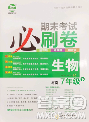 阳光出版社2023期末考试必刷卷七年级下册生物人教版河南专版参考答案