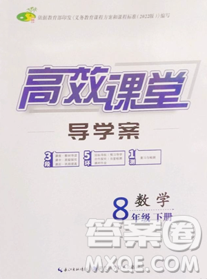 湖北科学技术出版社2023高效课堂导学案八年级下册数学人教版参考答案