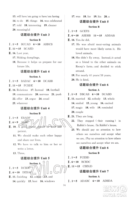 延边教育出版社2023优+学案课时通八年级下册英语人教版参考答案 延边教育出版社2023优+学案课时通八年级下册英语人教版参考答案