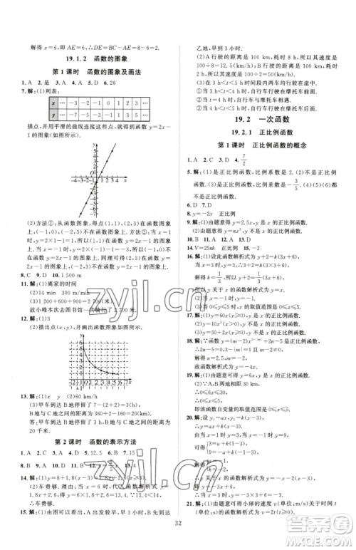 吉林教育出版社2023优+学案课时通八年级下册数学人教版参考答案