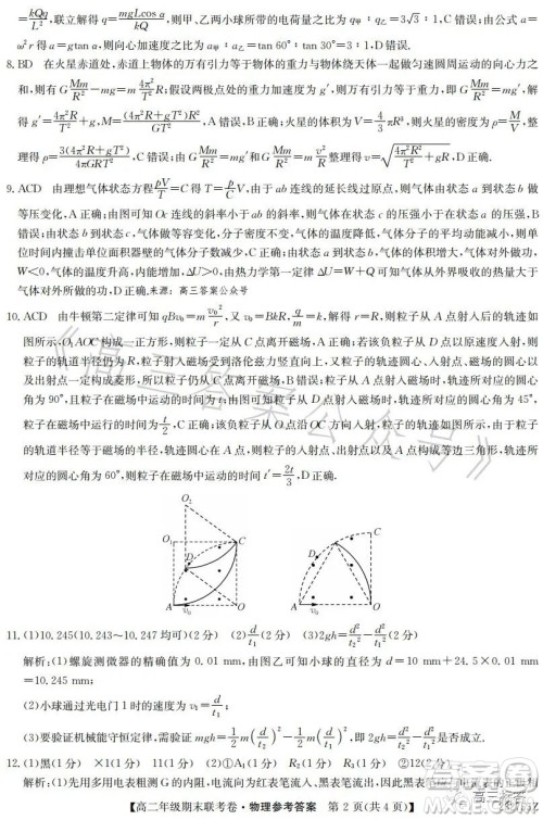 辽宁2023高二下学期期末联考卷232755Z物理试卷答案 辽宁2023高二下学期期末联考卷232755Z物理试卷答案