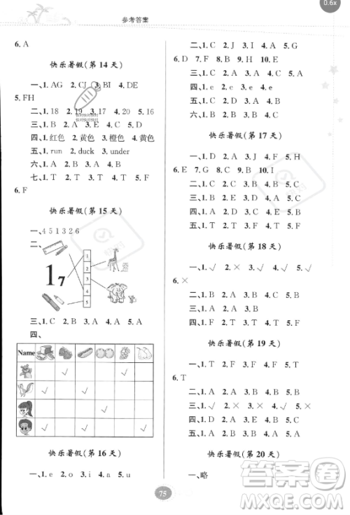 贵州人民出版社2023年暑假作业三年级英语人教版答案