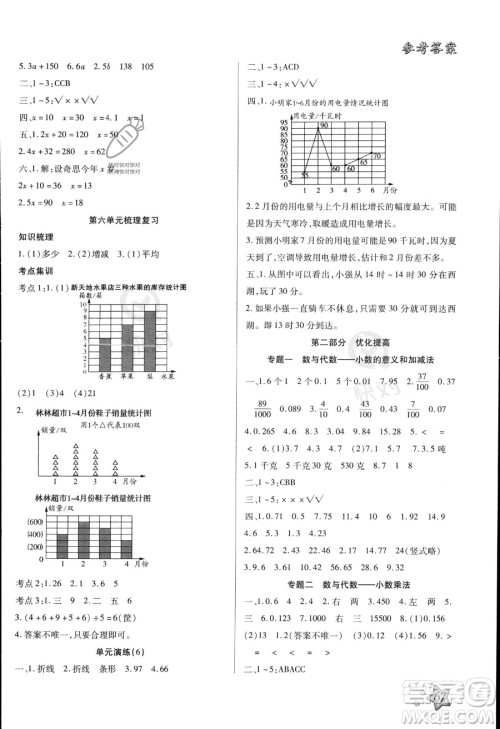 河北科学技术出版社2023年轻松总复习暑假作业四年级数学北师大版答案