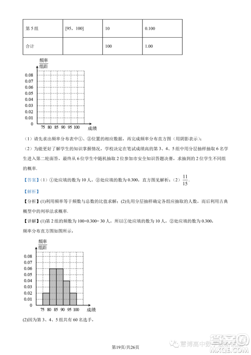 苏州八校2025届综合质量监测考试高一数学试题答案