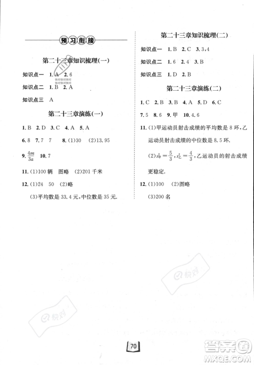 河北少年儿童出版社2023桂壮红皮书暑假天地八年级数学冀教版答案