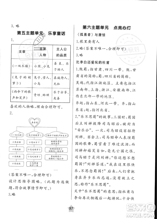 辽宁师范大学出版社2023年暑假乐园语文阅读四年级语文通用版答案 辽宁师范大学出版社2023年暑假乐园语文阅读四年级语文通用版答案
