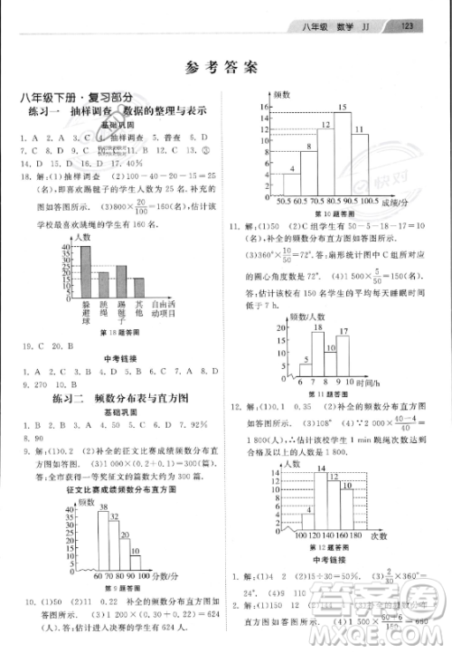 河北美术出版社2023年暑假作业八年级数学冀教版答案