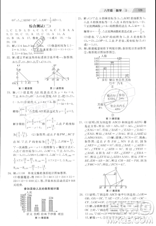 河北美术出版社2023年暑假作业八年级数学冀教版答案