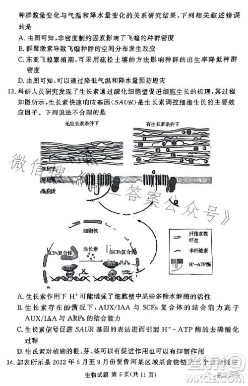湘豫名校联考2023年8月高三秋季入学摸底考试化学试卷答案