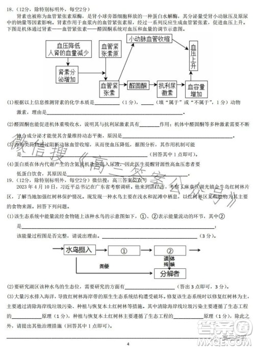 广东七校联合体2024届8月高三第一次联考生物答案