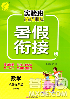 江苏人民出版社2023年实验班提优训练暑假衔接八升九年级数学浙教版答案