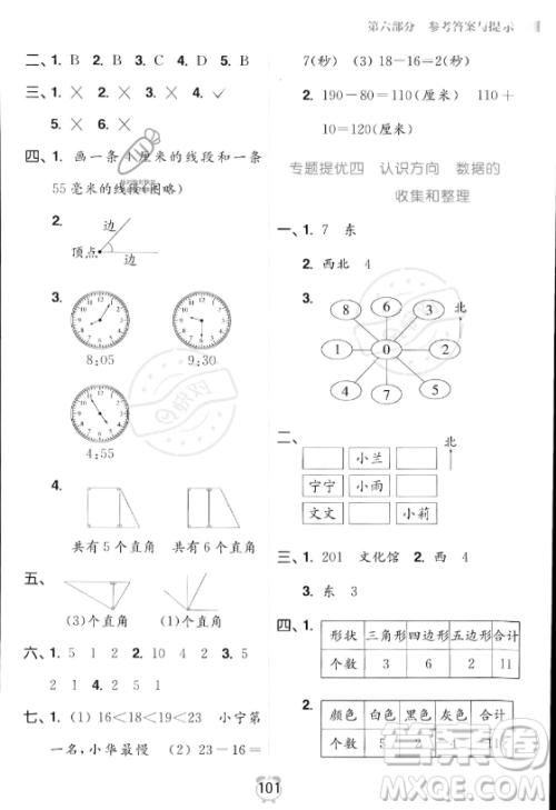 江苏凤凰美术出版社2023年超能学典暑假衔接优学练二升三年级数学江苏版答案