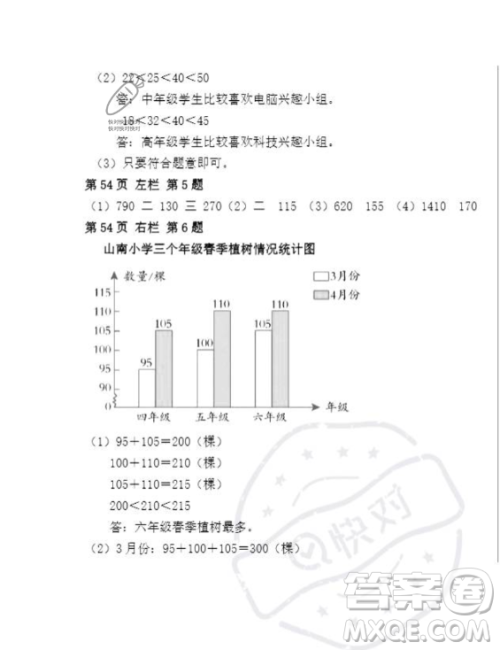 安徽少年儿童出版社2023年暑假作业四年级数学人教版答案