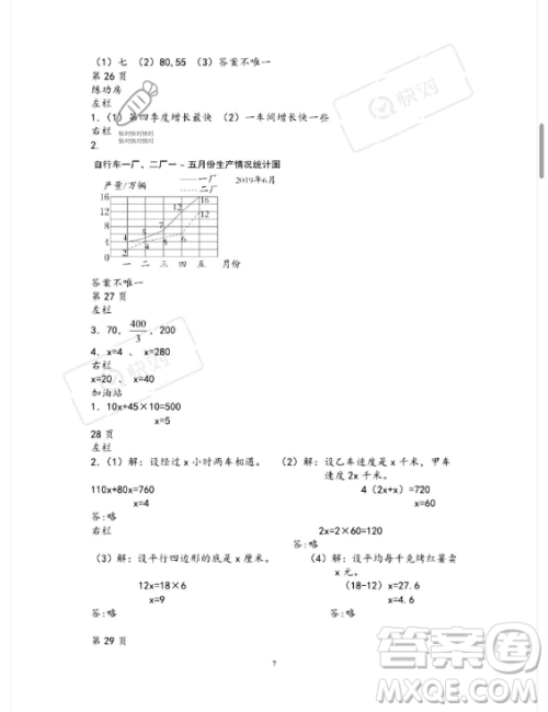 安徽少年儿童出版社2023年暑假作业五年级数学苏教版答案