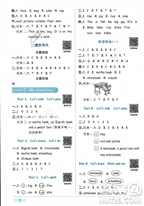 江西教育出版社2023阳光同学课时优化作业四年级上册英语人教PEP版答案 江西教育出版社2023阳光同学课时优化作业四年级上册英语人教PEP版答案