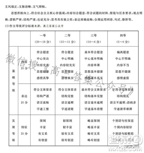 湖北省高中名校联盟2024届高三第一次联合测评语文试卷答案