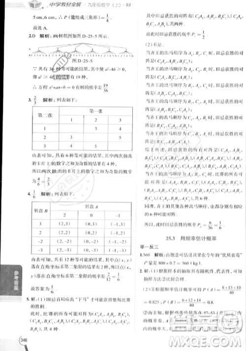 陕西人民教育出版社2023中学教材全解九年级上册数学人教版答案 陕西人民教育出版社2023中学教材全解九年级上册数学人教版答案