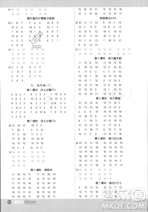 江西教育出版社2023阳光同学计算小达人一年级上册数学北师大版答案 江西教育出版社2023阳光同学计算小达人一年级上册数学北师大版答案