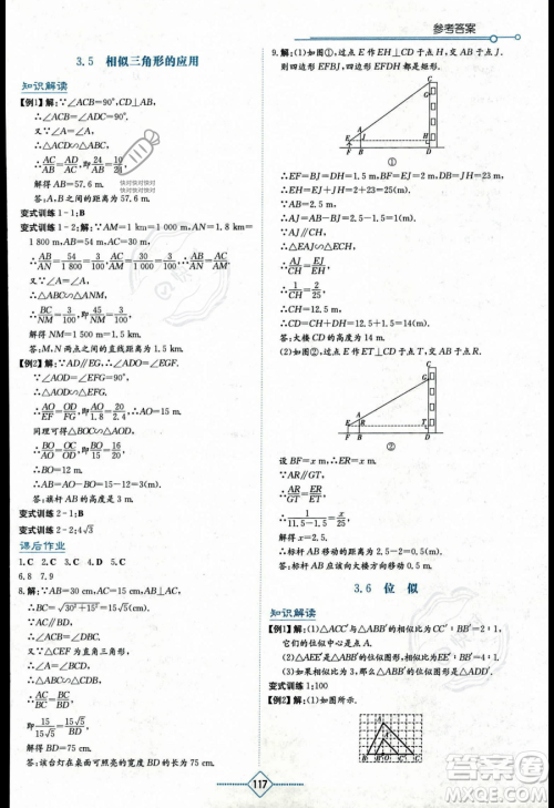 湖南教育出版社2023学法大视野九年级上册数学湘教版答案