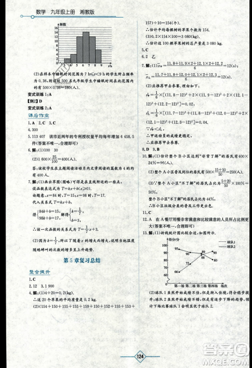 湖南教育出版社2023学法大视野九年级上册数学湘教版答案