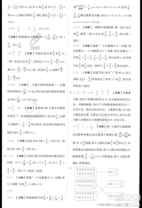 吉林教育出版社2023综合应用创新题典中点六年级上册数学人教版答案