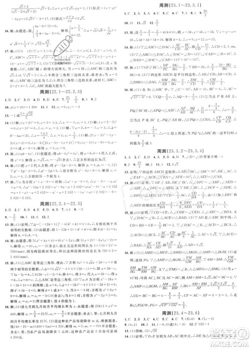 广东经济出版社2023名校课堂九年级上册数学华师版答案