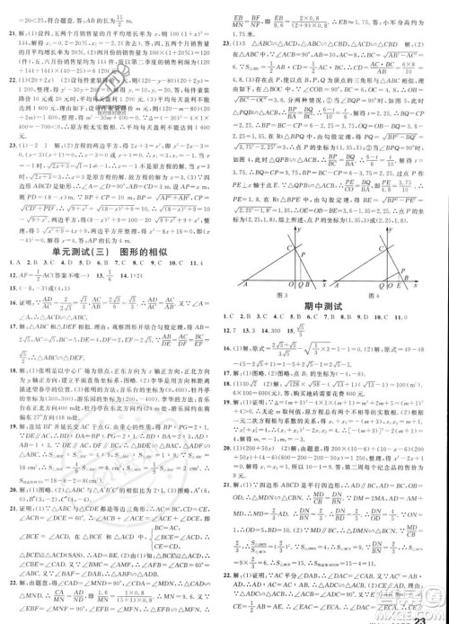 广东经济出版社2023名校课堂九年级上册数学华师版答案