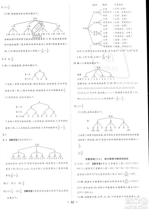 合肥工业大学出版社2023年秋季全频道课时作业九年级上册数学人教版答案