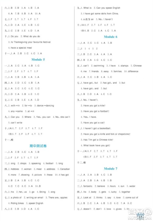 黑龙江教育出版社2023年秋季黄冈名卷六年级上册英语外研版答案 黑龙江教育出版社2023年秋季黄冈名卷六年级上册英语外研版答案